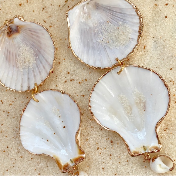 Custom Shell Drop Earrings - Picture 4 of 7